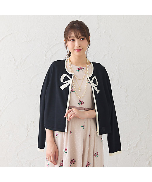 フロントファスナーリボンニット（51136402） | Rose Tiara