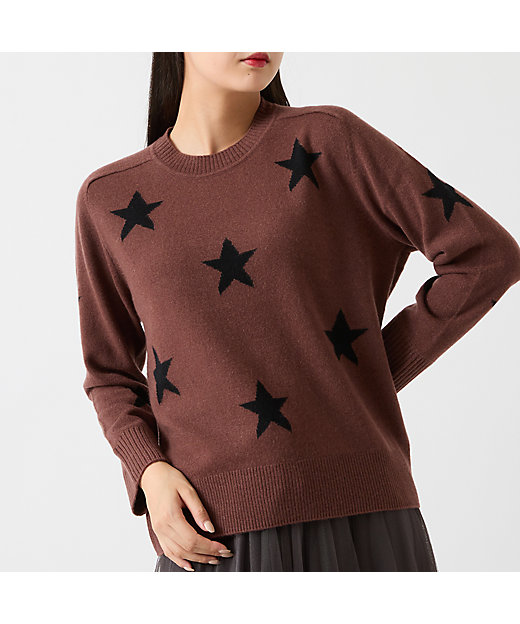 カシミヤ100％】スターインターシャニット（81136507） | R