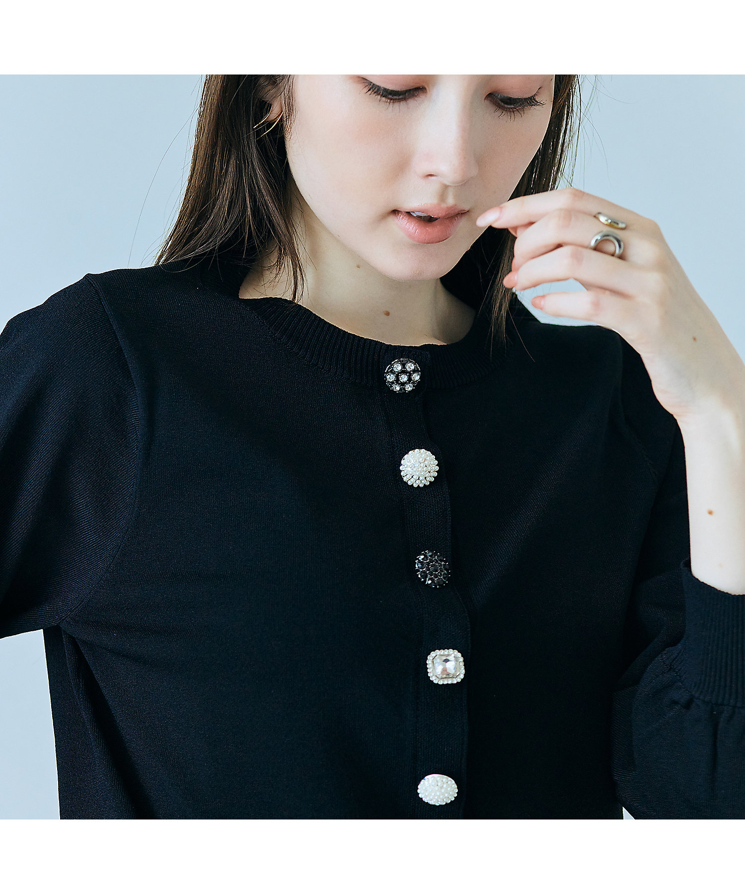 ビジューボタンカーディガン（83132601） | Rose Tiara (Women