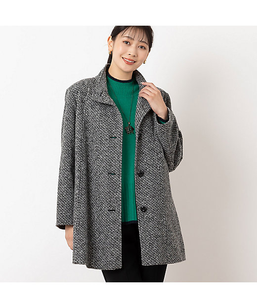 千鳥柄スタンドカラーコート（21086401） | MISSEL/ミゼール