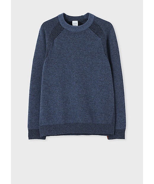 アーティストストライプポイント クルーネックニット