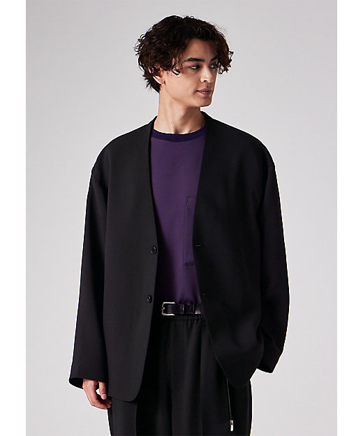 ライトドライテクスチャー ノーカラー ジャケット