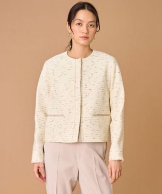 ぷるぷる LINTON ノーカラージャケットとスカートセット 13号 ぷるぷる