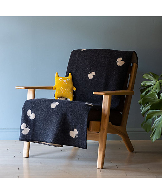 ウールハーフブランケット CHOUCHO ブラック | KLIPPAN