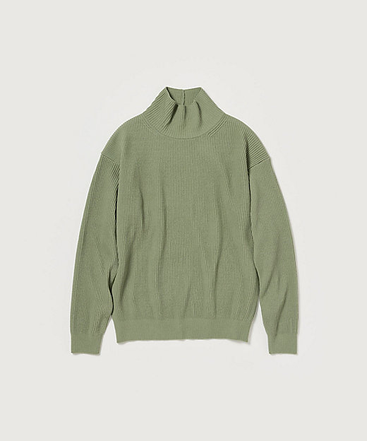 タートルネック SUPER FINE WOOL RIB KNIT