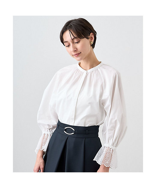 マイクロタフタレースパフ袖 ブラウス | ANAYI/アナイ | 三越伊勢丹