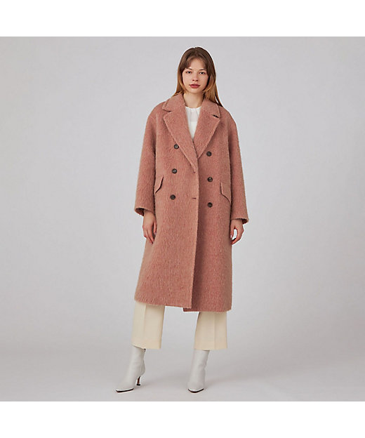 ウールアルパカシャギー ダブルブレストコート | maison TOMORROWLAND