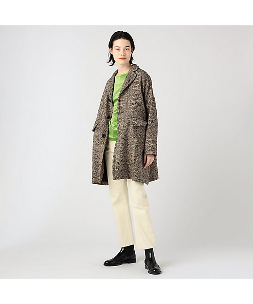 ヘリンボーンツイード オーバーサイズドコート | maison TOMORROWLAND