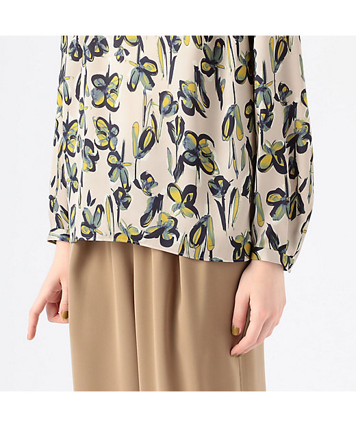 ライラフラワープリント ショルダータックブラウス | maison