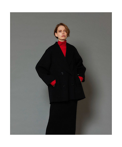 リバーショールカラーミドル丈コート | allureville (Women