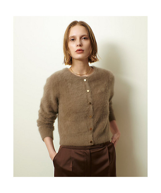 カシミヤブレンドファー加工カーディガン | allureville (Women