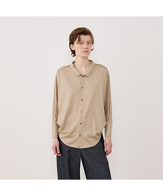 ウォッシャブルウールジャージー ドルマンスリーブシャツ | GALERIE