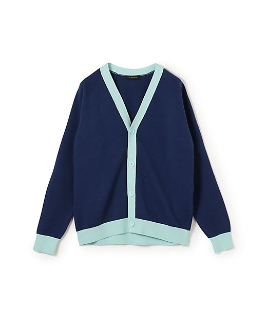 CABaN コットンカシミヤ バイカラーVネックカーディガン | CABaN