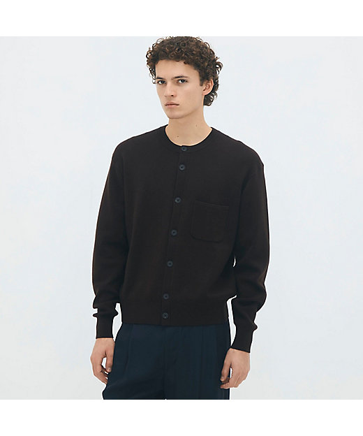 CABaN コットンカシミヤ ポケットクルーネックカーディガン