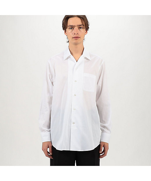 コットンピケ オープンカラー ロングスリーブシャツ CANCLINI