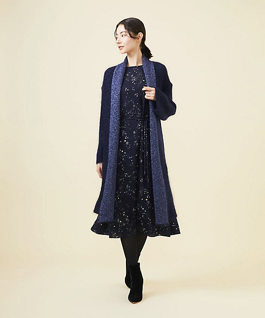 WINTER BLUE】モヘヤラメロングカーディガン | Sybilla