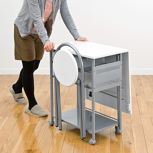 アウトレット】折りたたみデスク チェアセット ホワイト ZYK-DESK028W