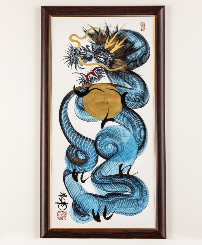 日光一筆龍 新品 縁起物 昇龍 藍色 【公式通販】