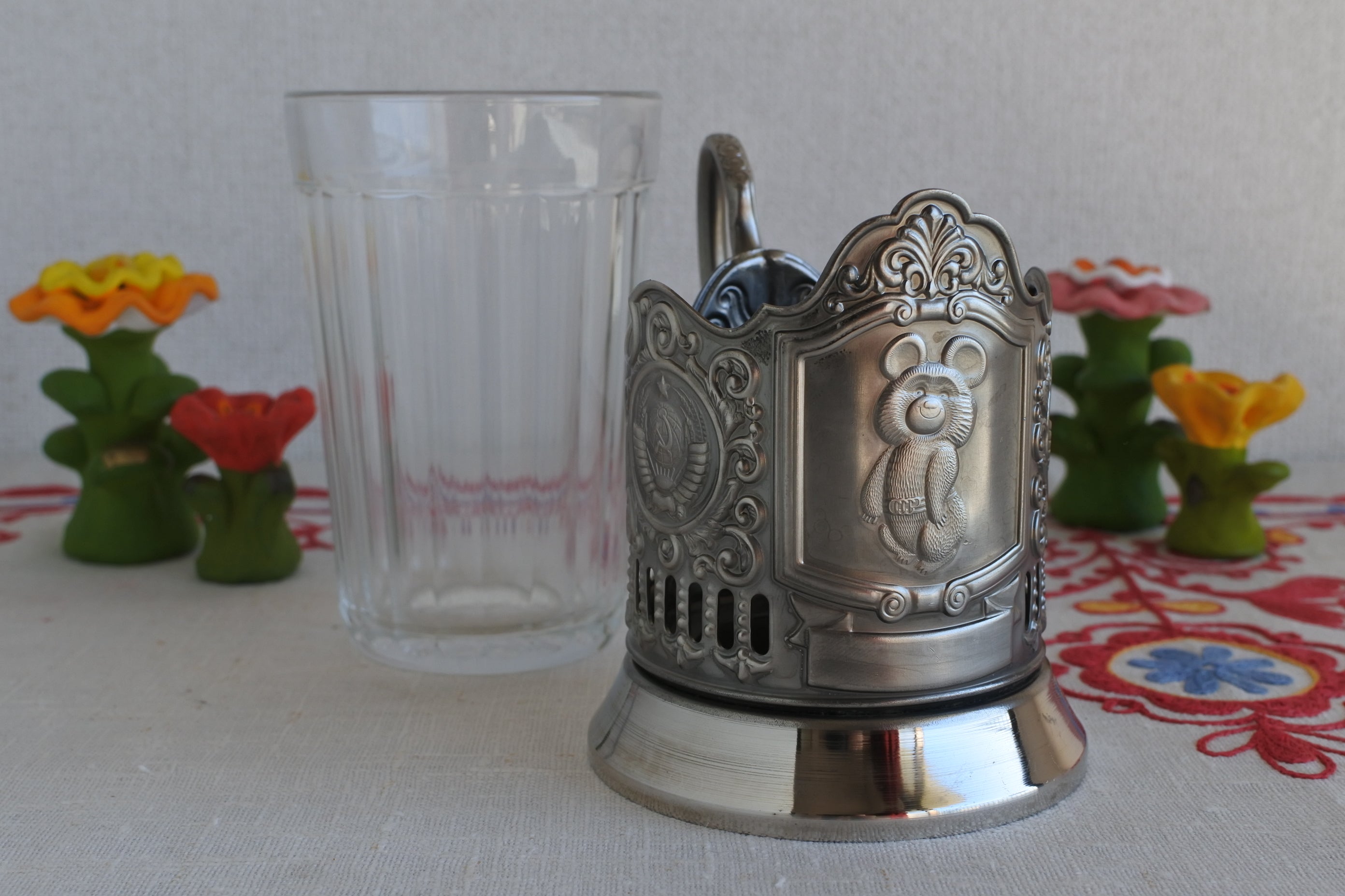 希少】ミーシャ 1980年 モスクワ五輪 ティーポット ソ連 アンティーク