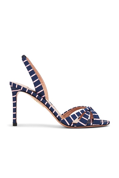 Aquazzura Tati 85 Sandal in Dark Jeans | FWRD