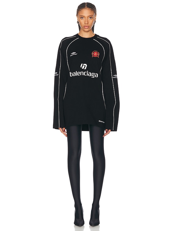 Balenciaga Oversized Soccer T Shirt in Black & White | FWRD
