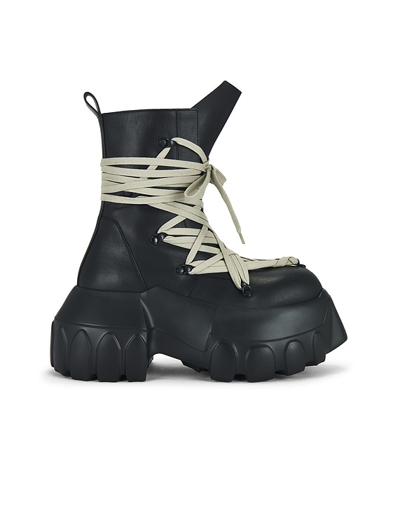 Rick Owens Megalaced Mega Tractor Boots in Black | FWRD