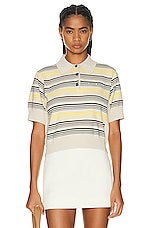 Miu Miu Striped Oversized Button Up Top in Avorio | FWRD