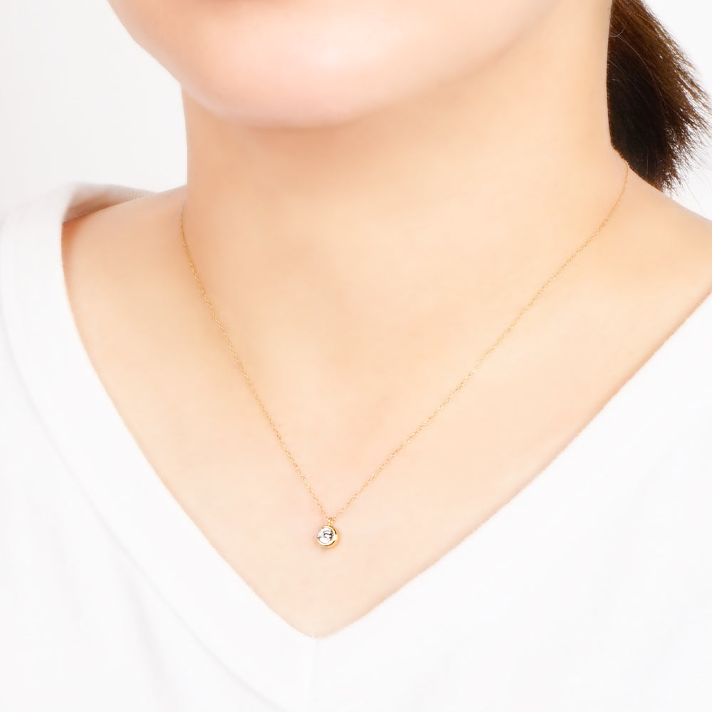 金属アレルギー対応 】ステンレス キュービックジルコニア クレセント