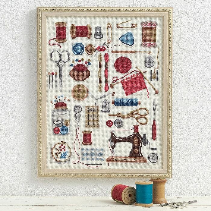 クロスステッチフレーム＜手仕事の道具たち＞ | リバティ 生地、編み物