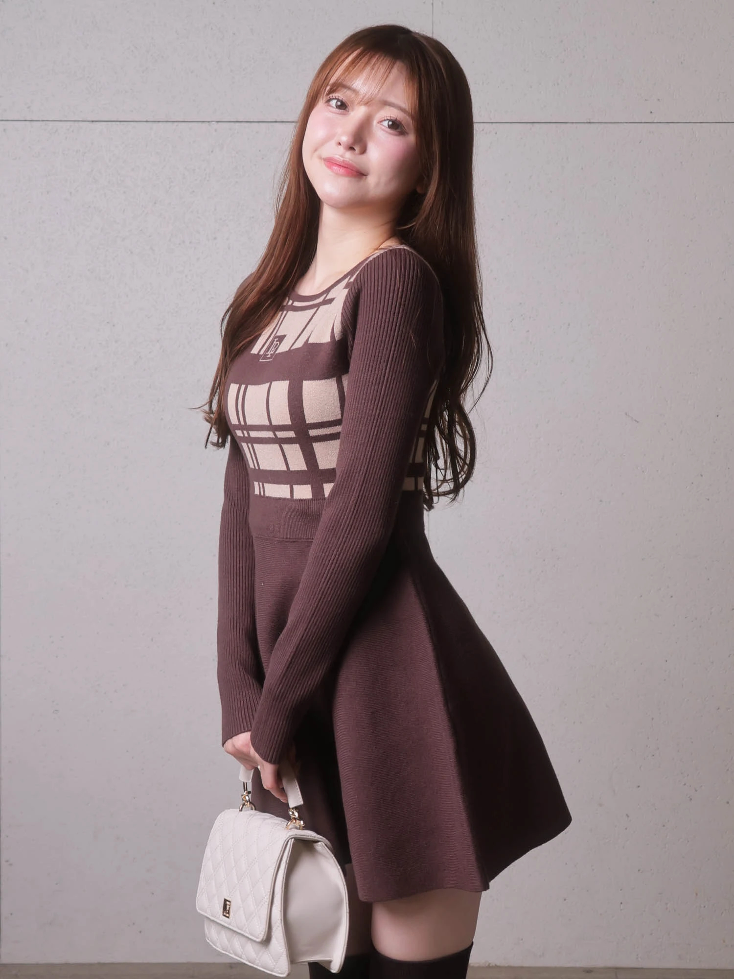 LIP SERVICE（リップサービス）｜ LPチェックフレアニットワンピース