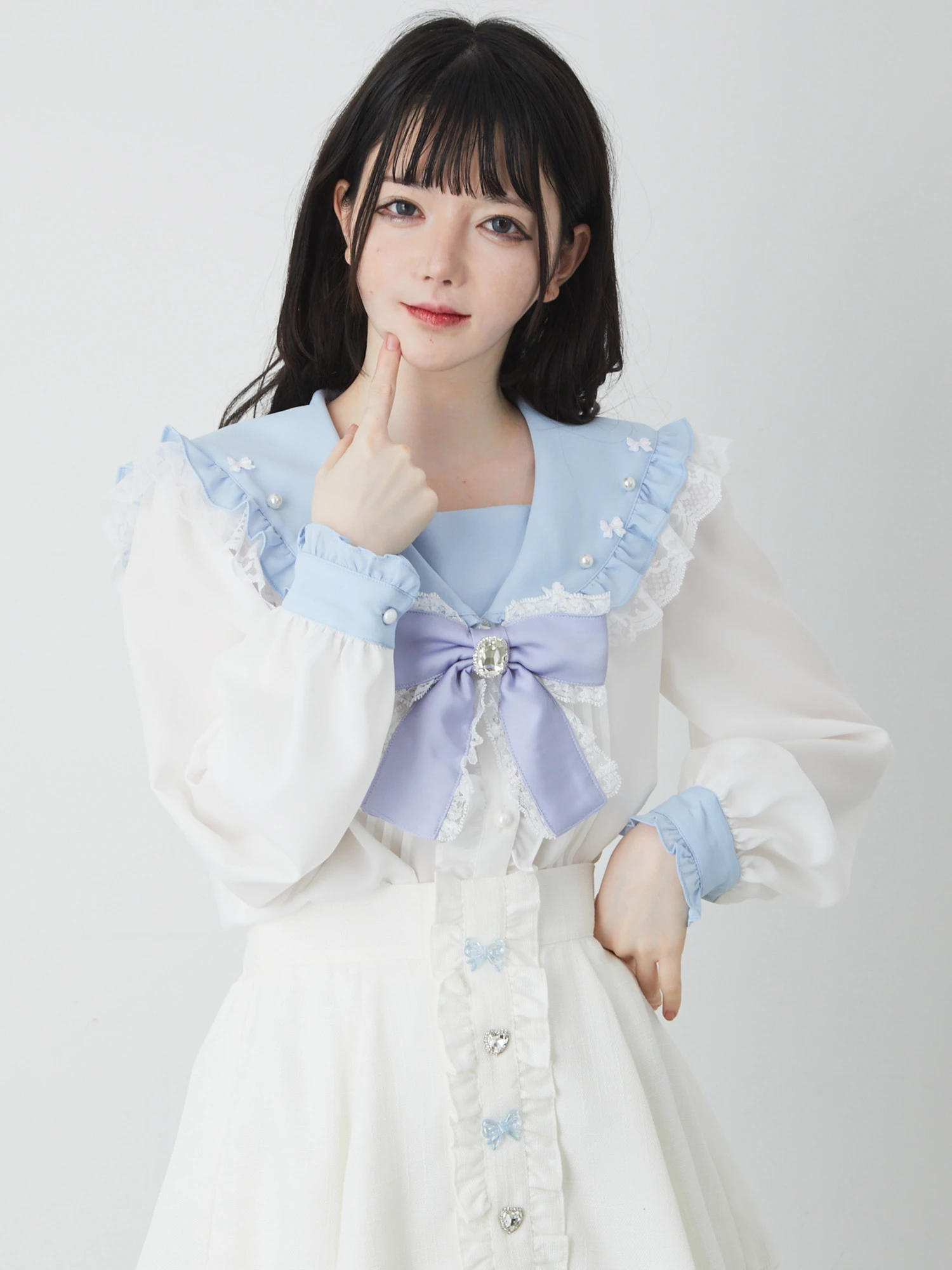 プチリボンセーラーブラウス - Ank Rouge(アンクルージュ)のシャツ