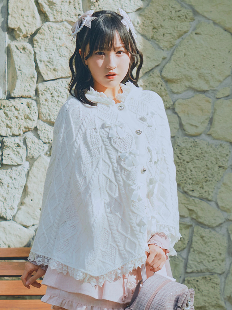 プチリボンケーブルニットポンチョ - Ank Rouge(アンクルージュ)の