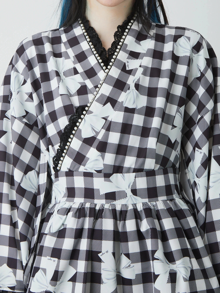 Bemqinギンガムリボン浴衣ワンピース - Ank Rouge(アンクルージュ)の