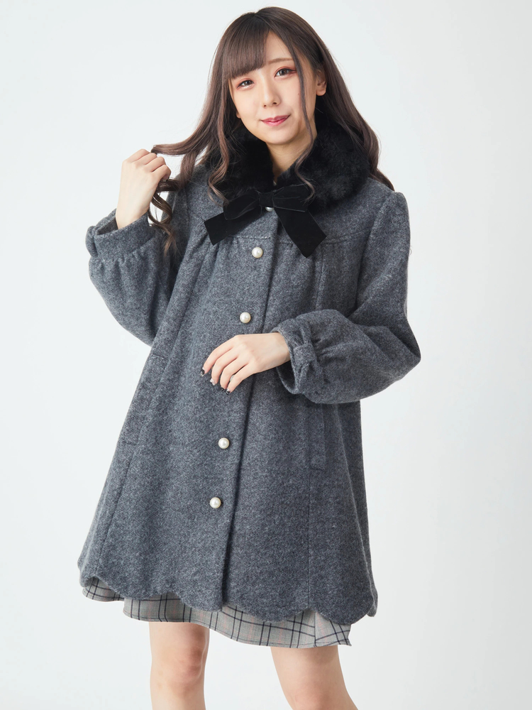 裾スカラップAラインコート - Ank Rouge(アンクルージュ)のコート