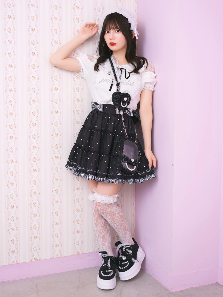 ハートドット千鳥ティアードスカパン - Ank Rouge(アンクルージュ)の