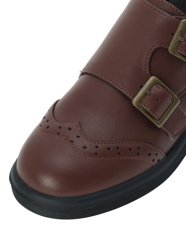 セール】 ダブルモンクストラップシューズ（ブラック/ブラウン