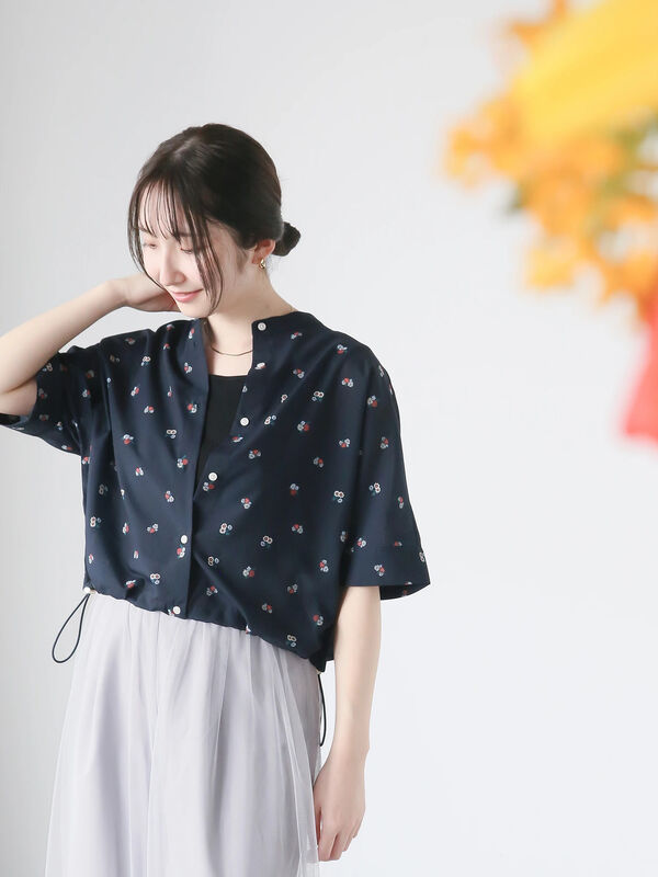 セール】 【日比谷花壇コラボ】プリントクロップドシャツ