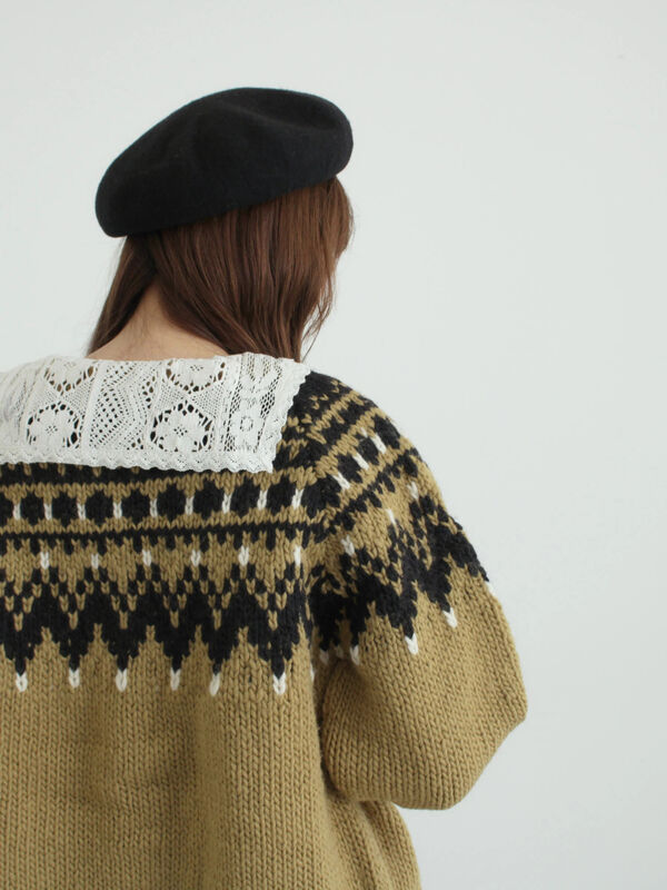 セール】 【ペルーニット】ジャカード柄ニットカーディガン