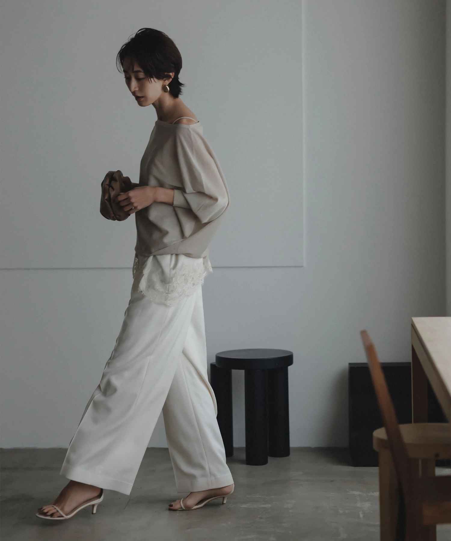 ベルト付きタックワイドパンツ | パンツ | Arpege story（アルページュ