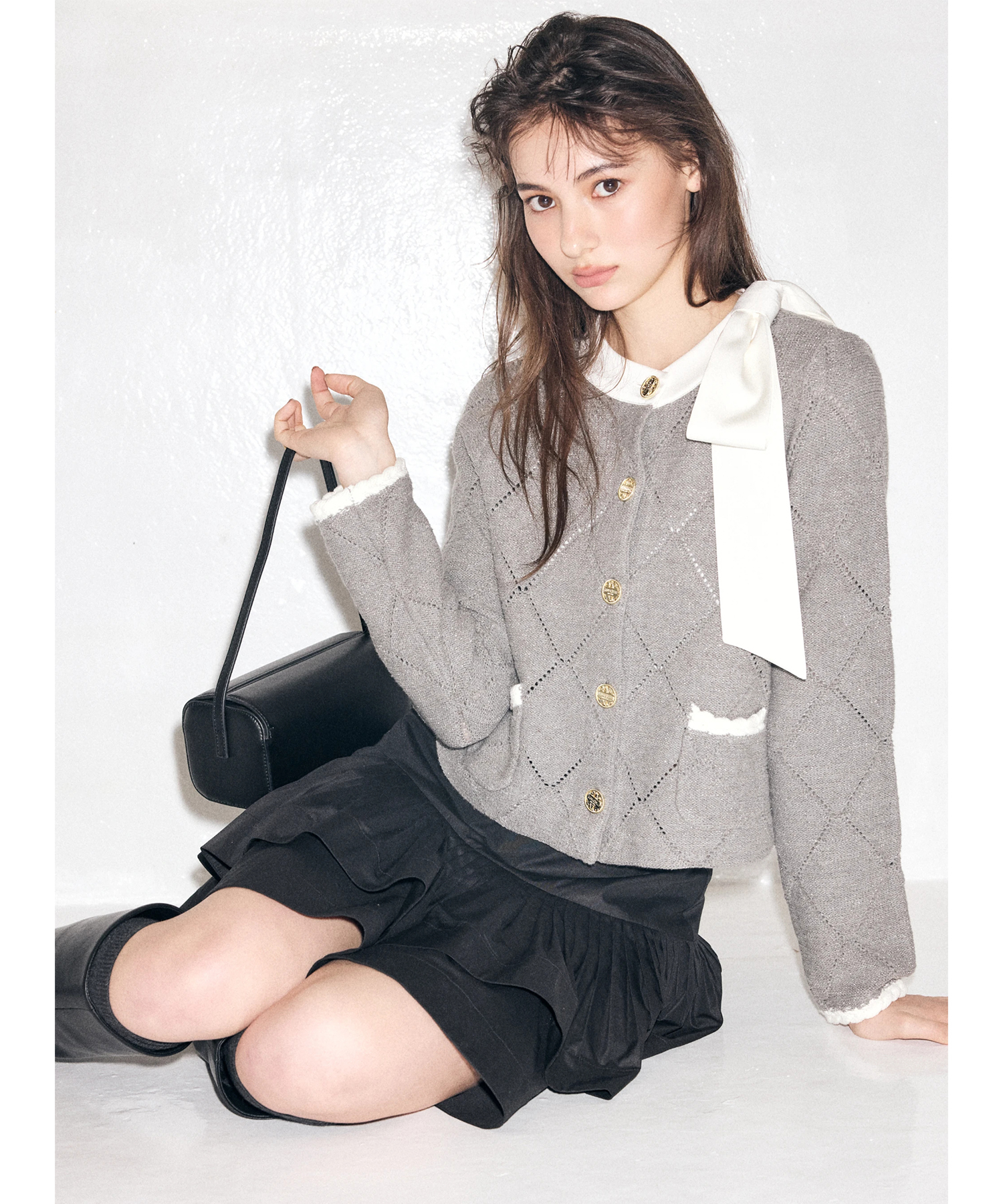 Rirandtureルミネ新宿店限定》〈MARIEBELLEコラボ〉Ribbon Shiny Knit