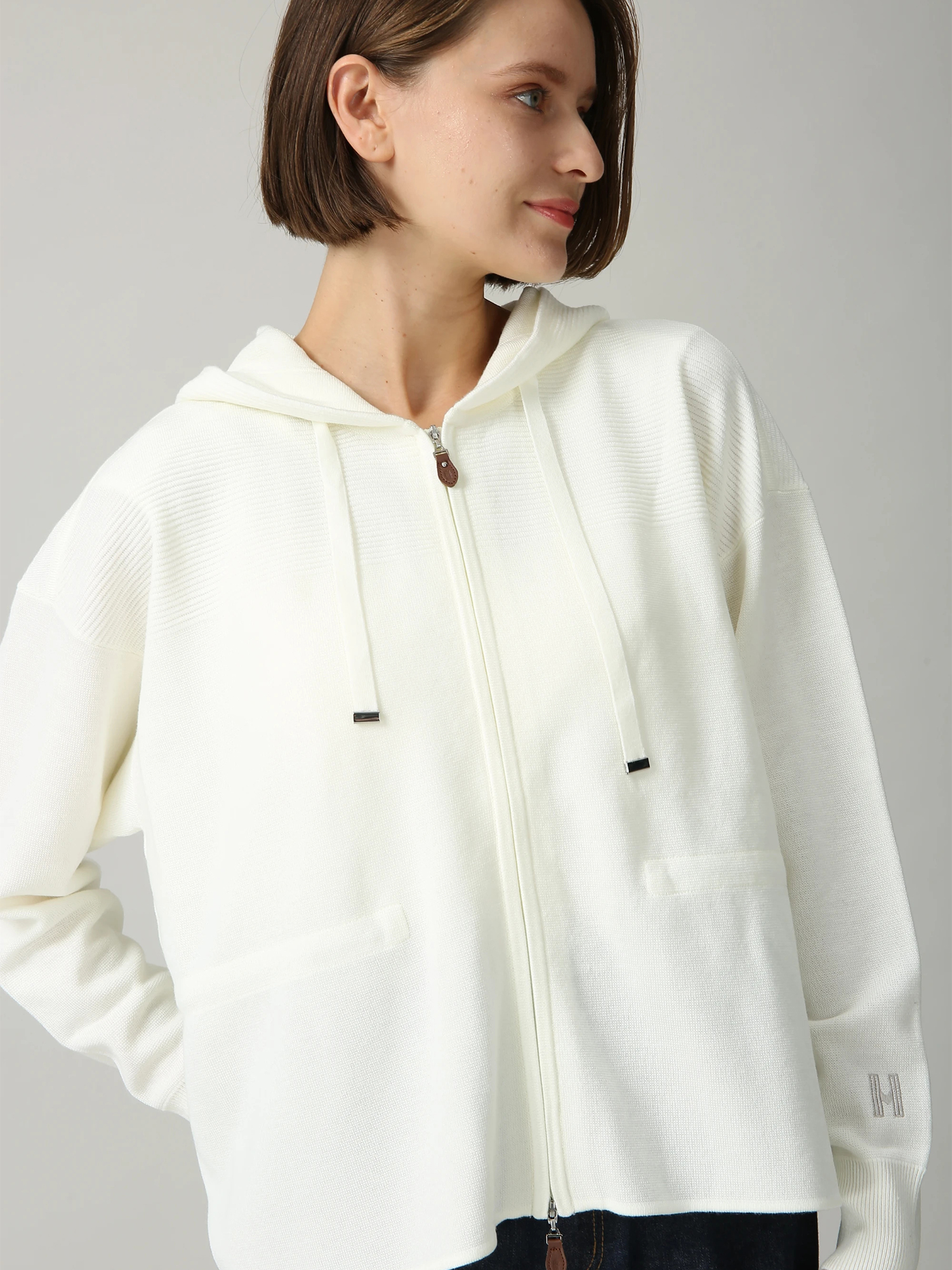 シックスディーブ ミラノリブ ニット パーカー カーディガン フーディ