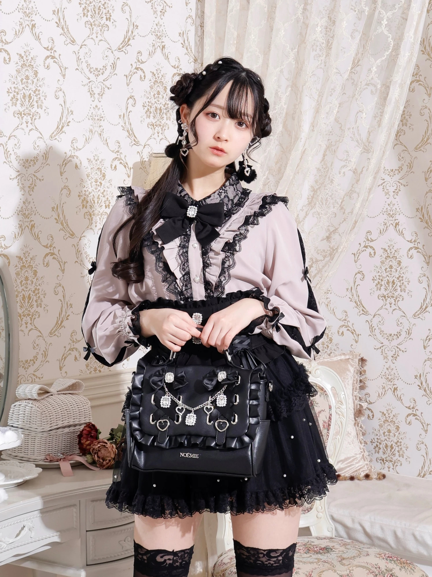 キラキラリボンチャーム3WAYリュック（リュック｜アイボリー・ピンク