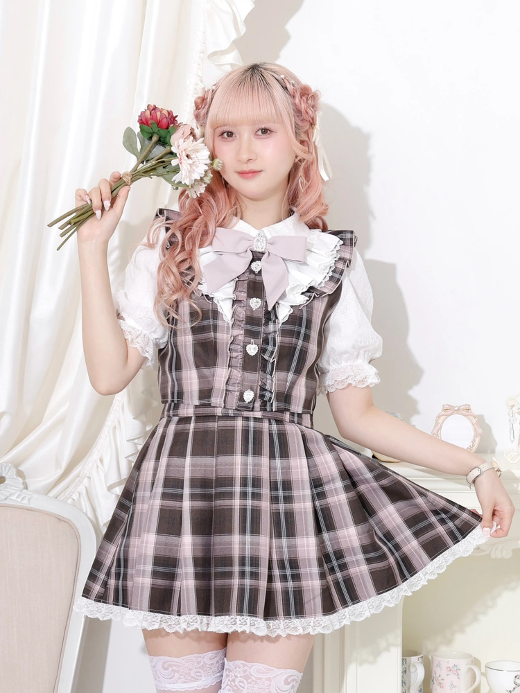 ハートビジューバックリボンラッフルセットアップ（セットアップ