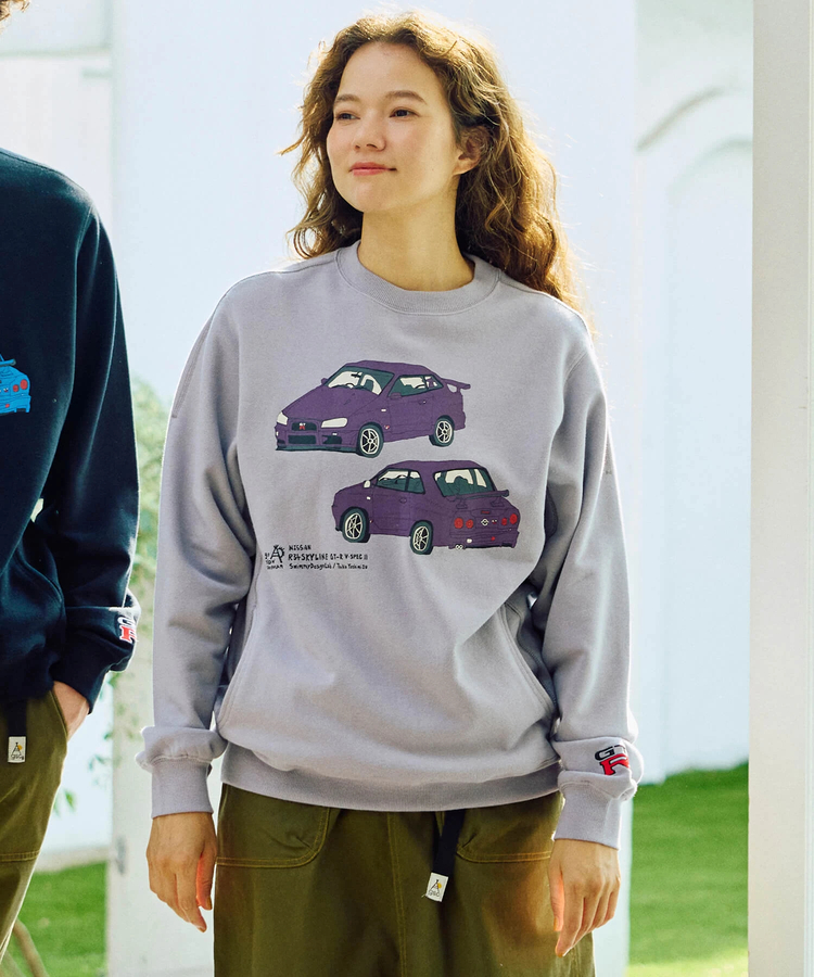 NISSAN×go slow caravan】空紡糸裏毛SKYLINE GT-R(R34) P/O (MENS