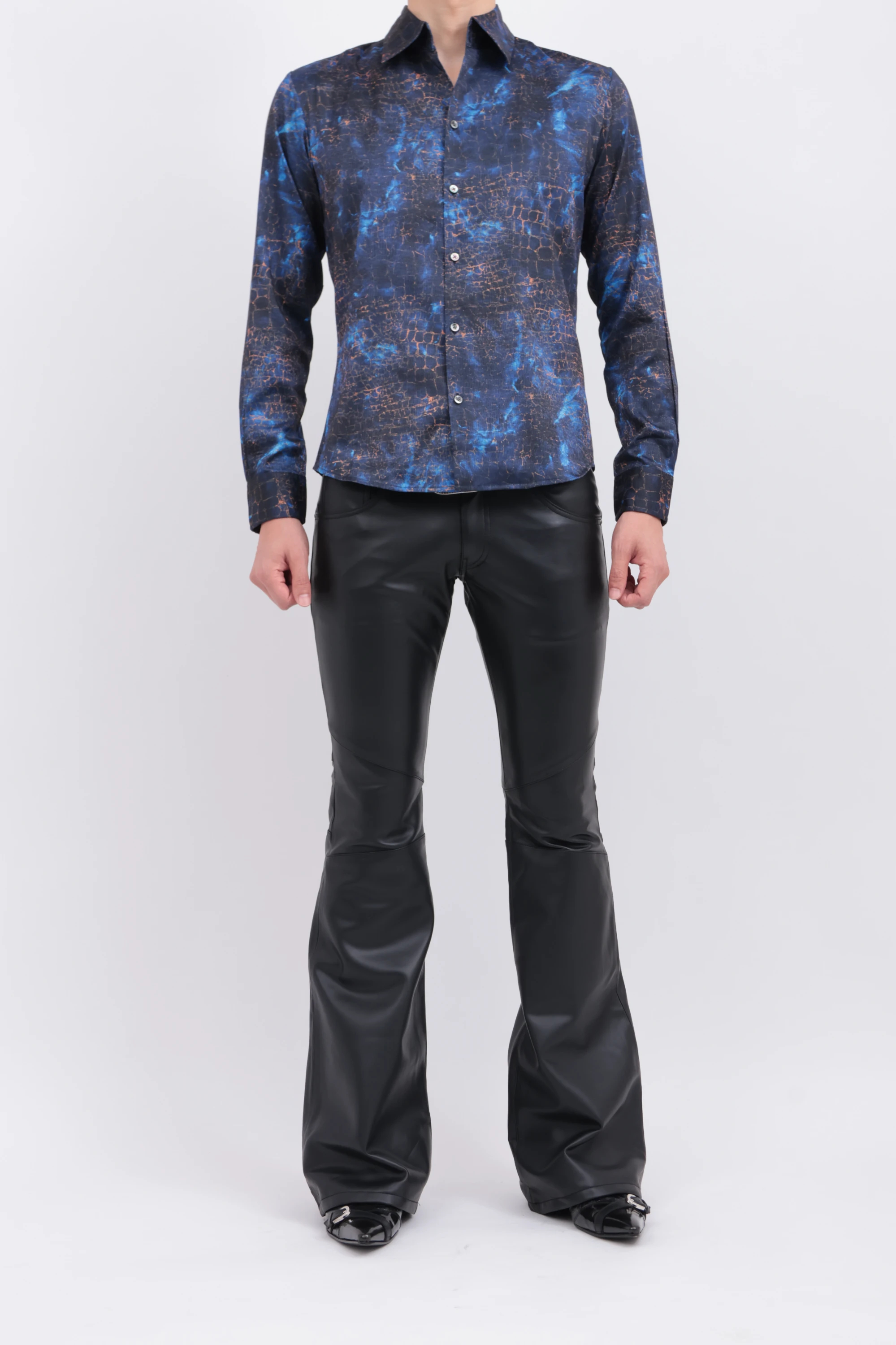 TORNADO MART∴ストレッチレザーベルボトム / TORNADO MART