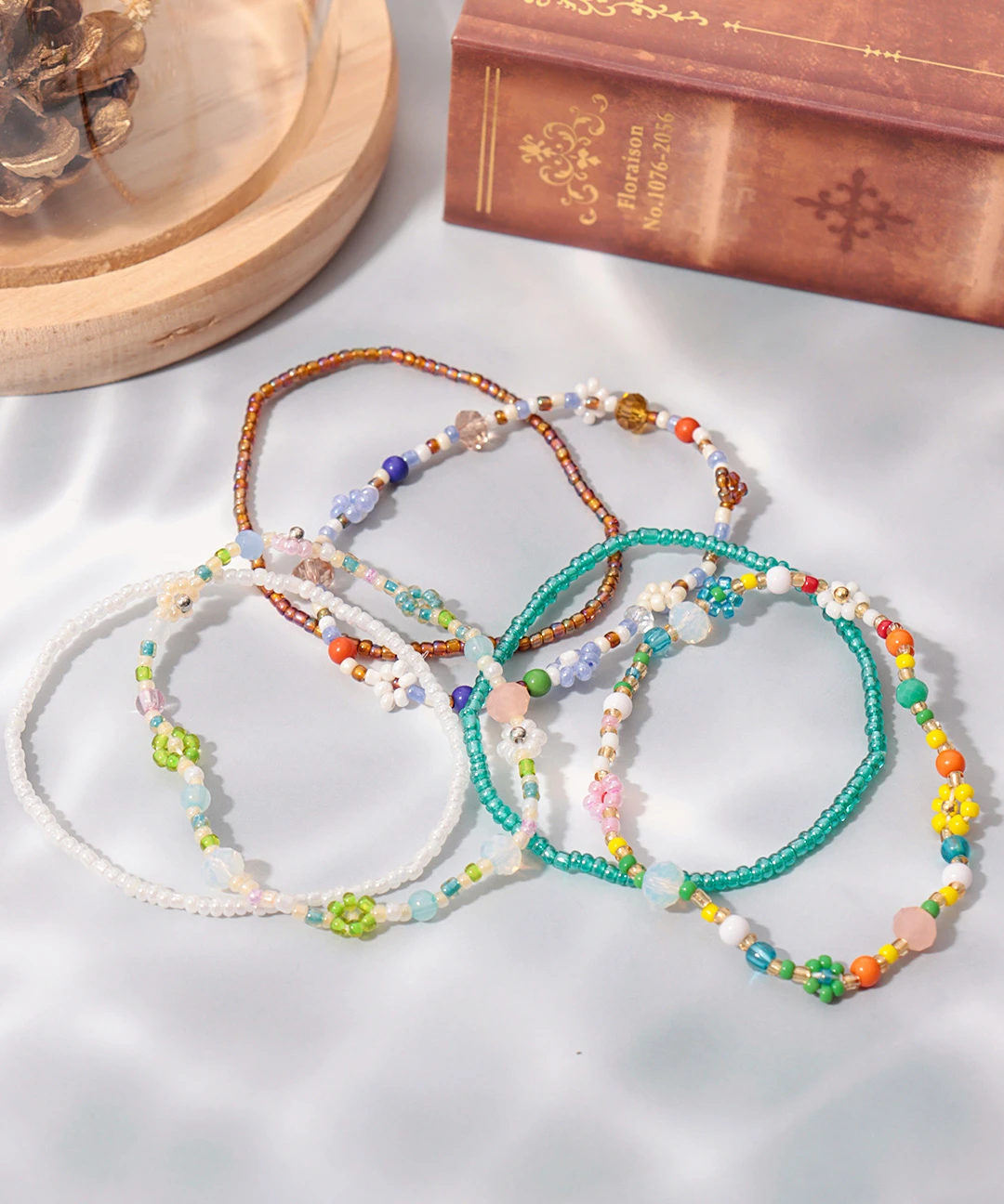 フラワービーズブレスレットセット / ブレスレット・アンクレット