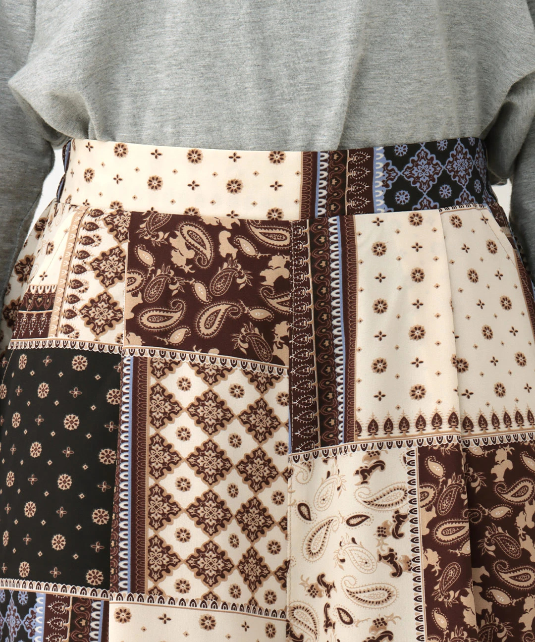 パッチワークプリントワイドパンツ 【3月2日(月)15時までの限定価格