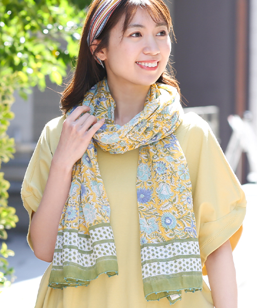 ブロックプリントスカーフ / スカーフ | エスニックファッション＆雑貨