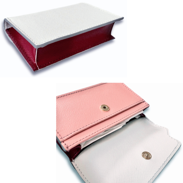 マルニ レザー バイカラーカードケース(名刺入れ） ピンク×白 MARNI