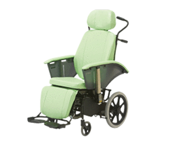 フルリクライニング 車椅子レザーシート(ブルー)｜製品情報｜株式会社